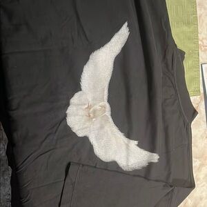 Black T-Shirt with White Wing DesignYeezy Dove t-shirt